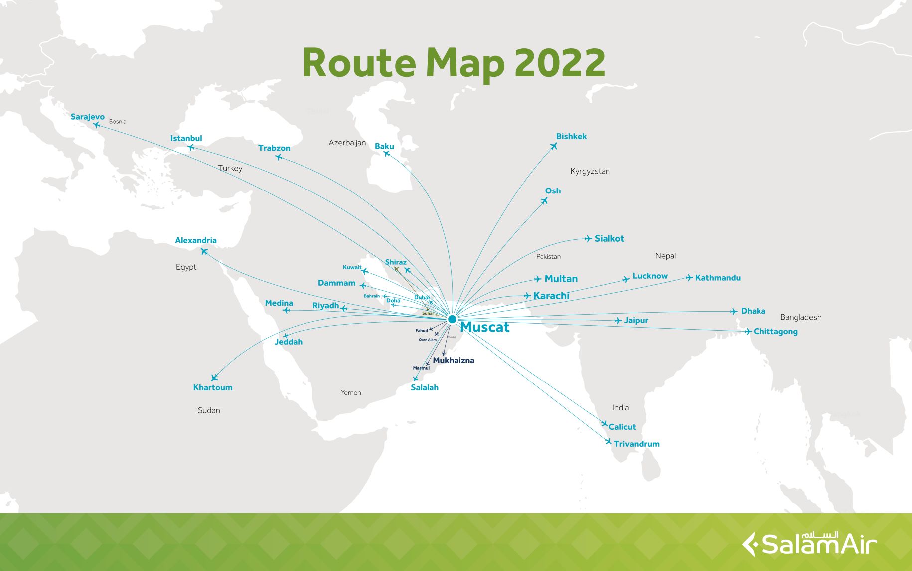 Middle East Airlines Route Map Our Network & Routes | Planning | Salamair Official